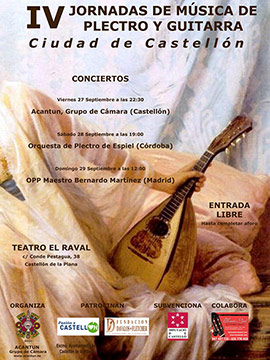 IV Jornadas de Música de Plectro y Guitarra Ciudad de Castellón, 27 a 29 sept. 2013