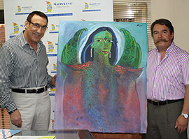 Luis Bolumar dona a Marina d'Or un lienzo inspirado en el complejo