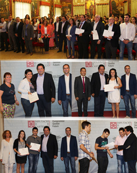 Acto de entrega de diplomas a los 195 becados por la Diputación