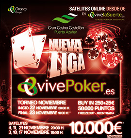 La penúltima edición de la liga vivePoker del Gran Casino Castellón con gran expectación