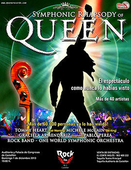 Symphonic Rhapsody of Queen, el domingo 1 de diciembre en el Auditorio de Castellón