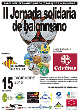 II Jornada solidaria de balonmano  a beneficio de Cáritas