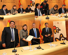 Firma del convenio de colaboración entre la Generalitat Valenciana y la Fundación La Caixa