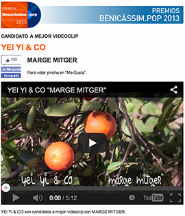 YEI YI & CO nominados en los premios Benicàssim Pop como mejor Video Clip por MARGE MITGER