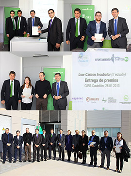 Entrega del premio a las empresas ganadoras del proyecto europeo Low Carbon Incubator