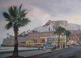 El pintor catalán Manel Bosch en la Galería del Arte de Castellón