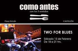 Actuación del dúo de blues Two For Blues en la plaza Tetuán de Castellón