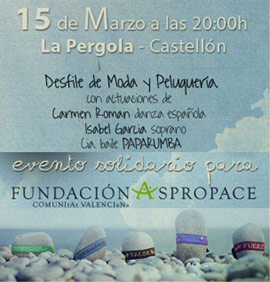 Desfile de moda y peluquería en La Pérgola, evento solidario a favor de Aspropace
