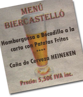 Los menús de BIERCASTELÓ