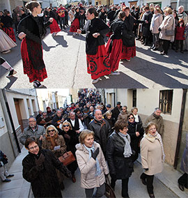 El grupo de rondalla y baile de Vilafranca participan en el pregó de las Fiestas de la Magdalena