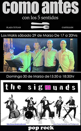 Conciertos de Los Makis y The Sigmunds en Como Antes