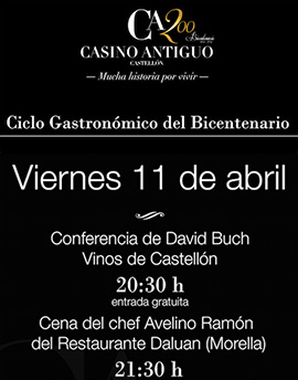 Ciclo gastronómico del bicentenario del Casino Antiguo el viernes  11 de abril