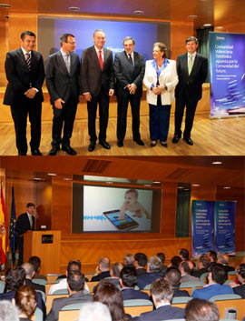 El Alcalde de Castellón hoy en el acto de Telefónica 