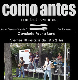 Concierto de Fauna Band en Como Antes Benicàssim el 18 de abril