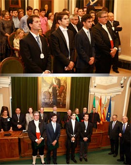 Acto de nombramiento de Clavario y Perot del 2015 a Carlos Salvador Giner y  Benjamín Garcés Edo respectivamente
