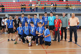 El equipo cadete masculino del Club de voleibol Mediterráneo de Castellón campeón de la Comunidad Valenciana