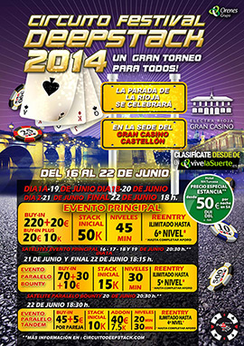 Segunda parada del Circuito Festival DeepStack en el Gran Casino Castellón