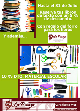 Reserva tus libros de texto en La Peonza con un 5% de descuento