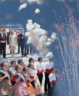 Actos en honor a Sant Pere en el Grao. Misa y mascletá