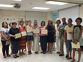 Entrega de diplomas del taller de “Atención y Cuidados a Personas Mayores”