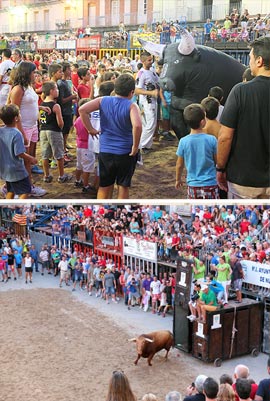 Gran participación de niños en el encierro de toros hinchables de Nules