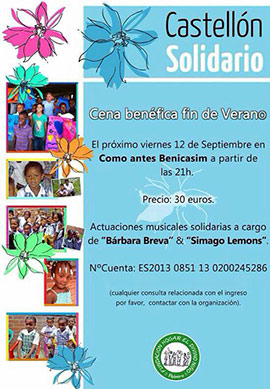 Cena benéfica Castellón solidario en como antes Benicàssim