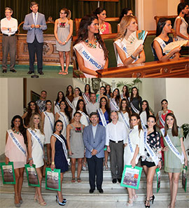 Las candidatas a Miss World Spain visitan el Ayuntamiento de Castellón