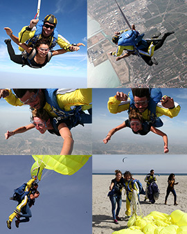 Bautismo paracaidista en salto tándem con Sky Time