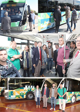 Visita del alcalde para ver el nuevo diseño del vehículo del TRAM