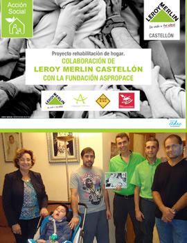 Leroy Merlin Castellón comienza un proyecto de rehabilitación de dos viviendas de niños del centro Aspropace