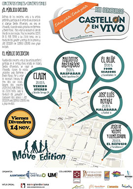 Programación de los conciertos de I Move Editión del Castellón en Vivo