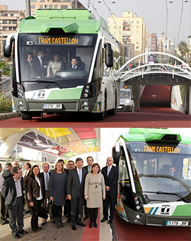 Primera prueba del TRAM que unirá la UJI con el Grao de Castellón