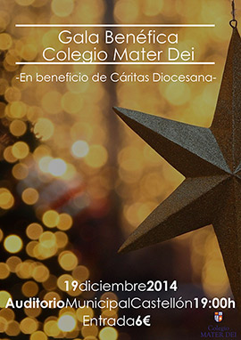El Colegio Mater Dei de Castellón organiza una gala benéfica de Navidad a favor de Cáritas Diocesana