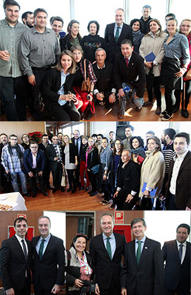 Alberto Fabra junto a los representantes de los medios de comunicación de la provincia de Castellón
