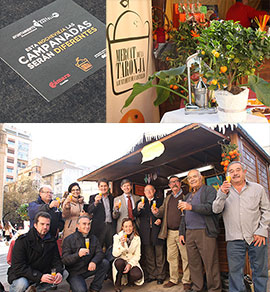 Brindis con zumo de naranja por las fiestas de Navidad