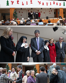El Alcalde, Alfonso Bataller, felicita las navidades a los residentes del asilo