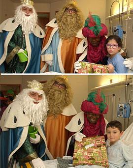 Los Reyes Magos visitan a los ingresados en el Hospital General Universitari de Castelló