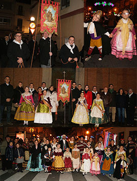 Traslado del estandarte, anunciador de las fiestas en honor a Sant Antoni y Santa Águeda de Benicàssim