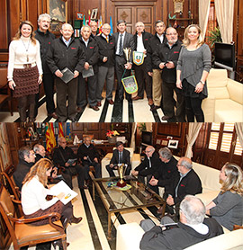 Representantes de la Asociación Provincial de Fútbol Veteranos de Castellón visitan al Alcalde