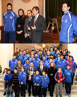 El Club Voleibol Mediterráneo visita el Ayuntamiento de Castellón