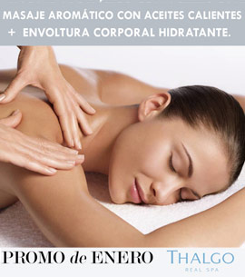 Masaje hidratante y relajante. Promoción de Thalgo Real Spa