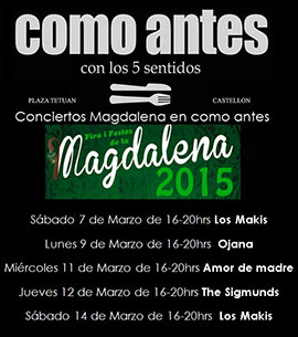 Conciertos Magdalena en como antes Castellón