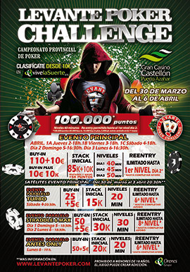 La 2º cita del Levante Poker Challenge llega en Semana Santa con 3 días 1 al Gran Casino Castellón