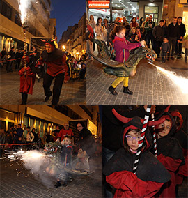 Espectáculo de animación y correfocs en Castellón