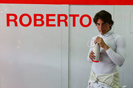 Roberto Merhi en la parrilla de Malasia