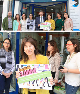 Delfina Santamaría, de Óptica Mayor, ganadora del sorteo del concurso de la campaña Regálate 3.000 euros.