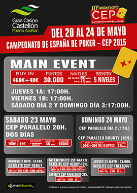Gran Casino Castellón acoge la tercera parada del Campeonato de España de Poker - CEP