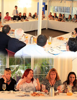 Alfonso Bataller desayuna con los comerciantes de Castellón