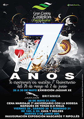El Gran Casino Castellón celebra su 7º Aniversario durante una semana con variedad de actividades