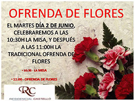 Ofrenda de flores en Residencial Castellón